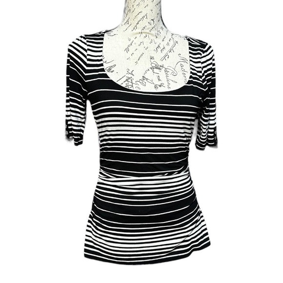 White House Black Market Tops - WHBM Black and White Stripe Short Sleeve Top Size Medium